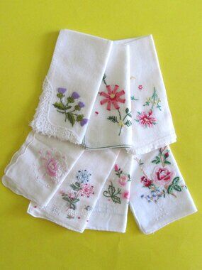 Vintage floral handkerchief lot of 7